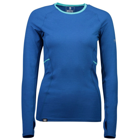 T-shirt femme Mons Royale Olympus 3.0 LS bleue OilyBlue
