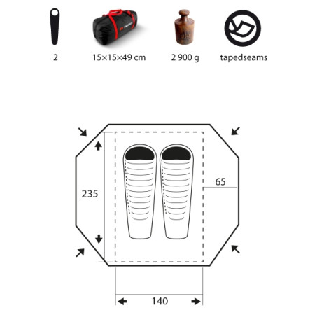 Tente de randonnée Trimm Apolos-D