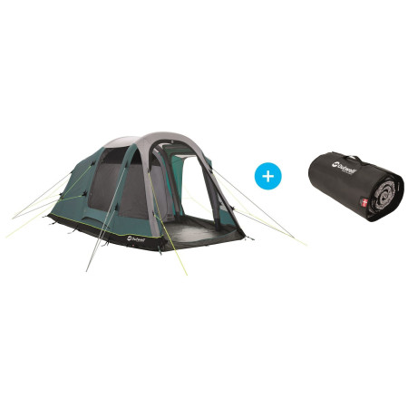 Ensemble tente gonflable & tapis Outwell Rosedale 4PA + koberec green Green