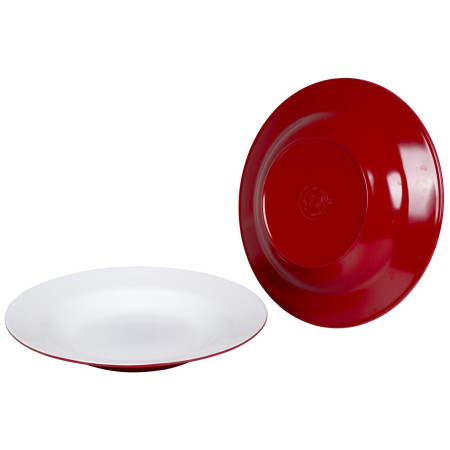 Assiette Bo-Camp Deep plate melamine 2 rouge Red/White