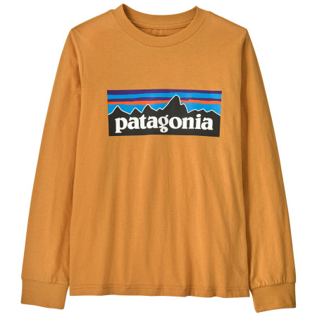 T-shirt enfant Patagonia K's L/S P-6 Logo T-Shirt - Dried Mango orange Dried Mango