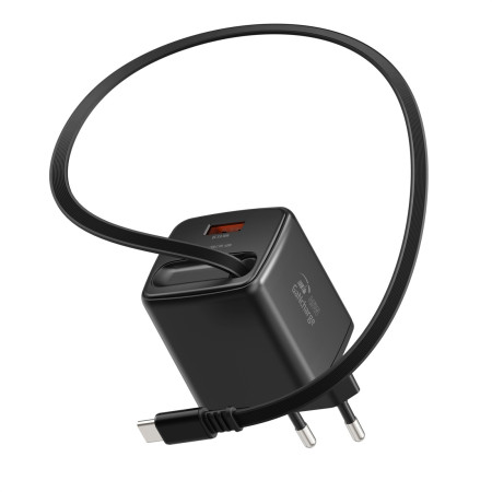 Adaptateur Swissten SlideCharge Gan 45W, 1X USB-A 18W + kabel USB-C 0,75 m