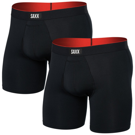 Caleçon Saxx Multi-Sport Mesh Boxer Brief Fly 2Pk noir full tilt chevron/black