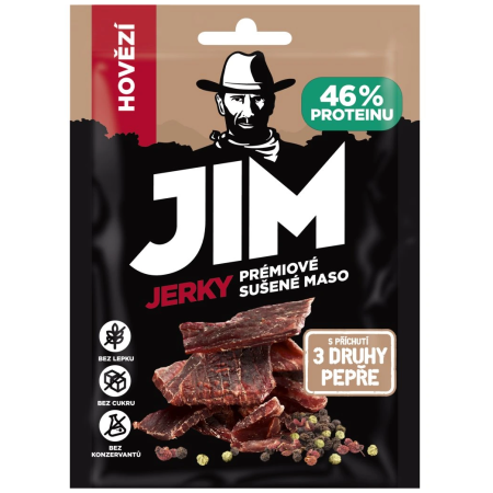 Viande séchée Jim Jerky Jerky hovězí 3 pepře 23g