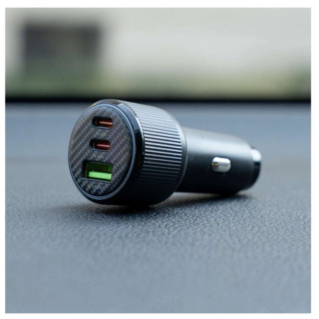 Adaptateur Swissten Car Charger 2x USB-C PD + USB-A, 95 W + cabel USB-C / USB-C, 1 m