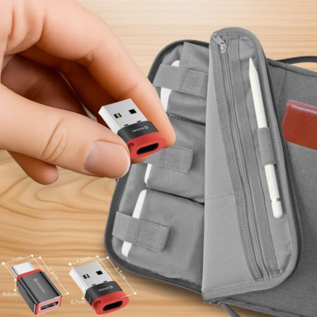 Adaptateur Swissten Dataguard With Data Blocking USB-A (Male) / USB-C (Female)