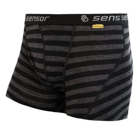 Caleçon homme Sensor Merino Active noir / gris Black/TmHeStripes