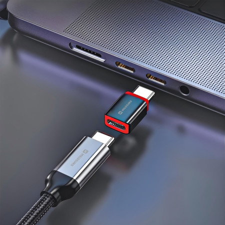 Adaptateur Swissten Dataguard With Data Blocking USB-C (Male) / USB-C (Female)