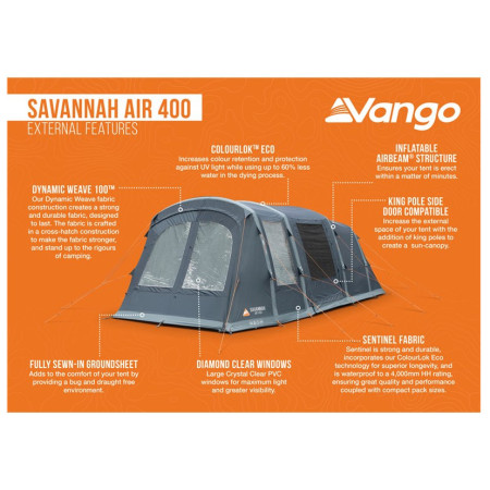 Tente familiale Vango Savannah Air 400 Package