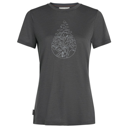 T-shirt femme Icebreaker Women Merino 150 Tech Lite SS Tee Hike Path gris Obsidian