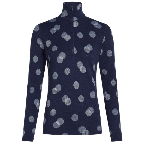 Veste polaire fonctionnelle femme Icebreaker W Mer 260 Vertex LS Half Z FallFl bleu foncé Midnight Navy/Snow/J