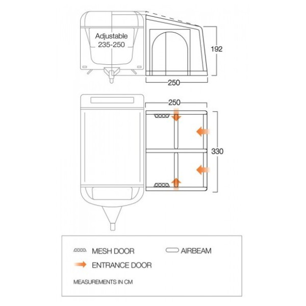 Tente caravane Vango Balletto Air 330 Elements ProShield