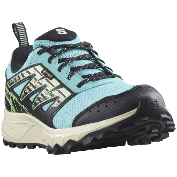 Chaussures de running femme Salomon Wander Gore-Tex bleu / blanc Blue Radiance / Vanilla Ice / Green Ash