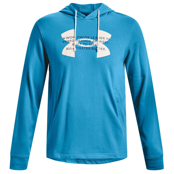 Sweat-shirt homme Under Armour Rival Terry Logo Hoodie bleue Capri/Petrol Blue/Onyx White