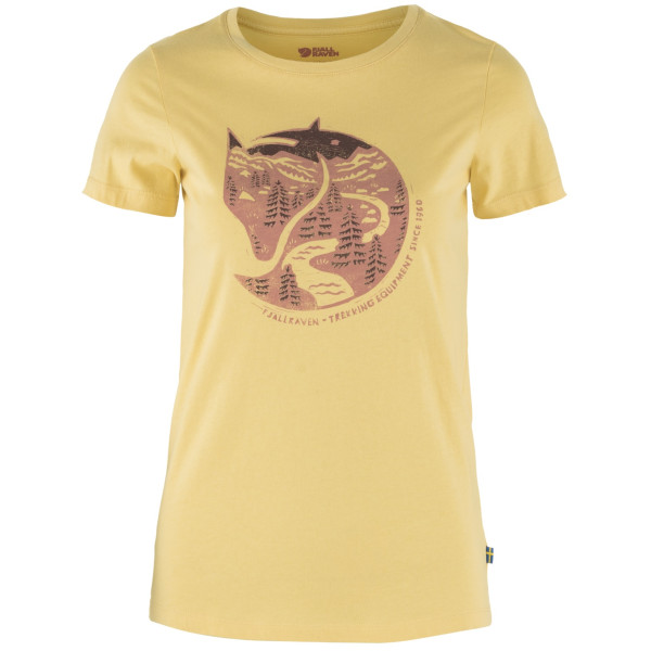 T-shirt femme Fjällräven Arctic Fox Print T-shirt W jaune Mais Yellow