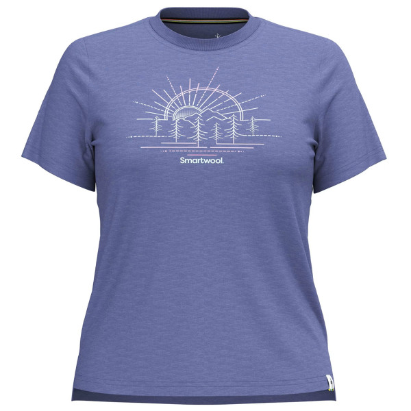 T-shirt femme Smartwool Mountain Sol Short Sleeve Graphic Tee bleu nightfall blue