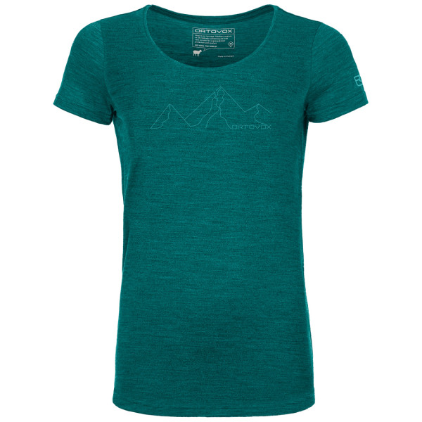 T-shirt fonctionnel femme Ortovox W's 150 Cool Mountain Face TS green PacificGreenBlend