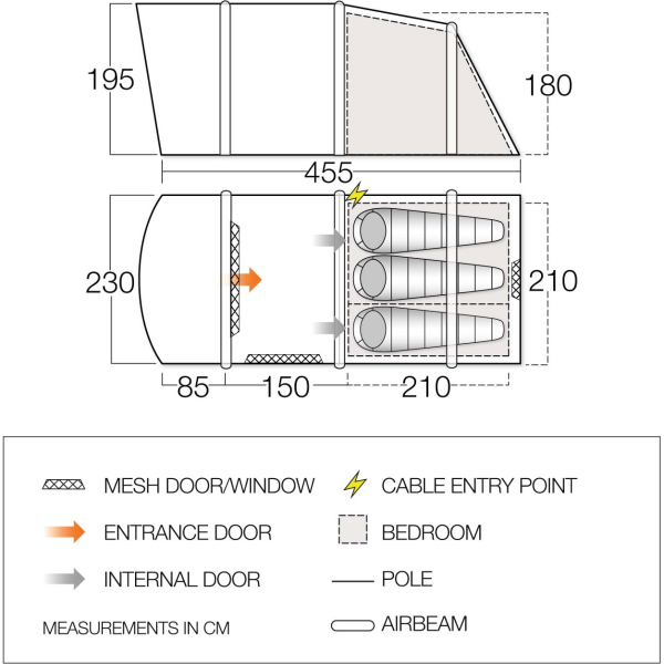 Tente familiale Vango Harris Air 350