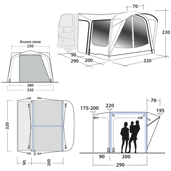 Tente caravane Outwell Parkville 200SA