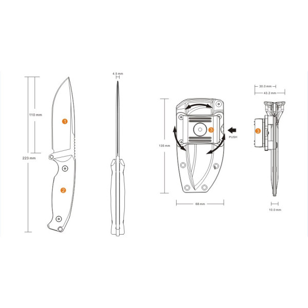 Couteau Ruike Jager F118