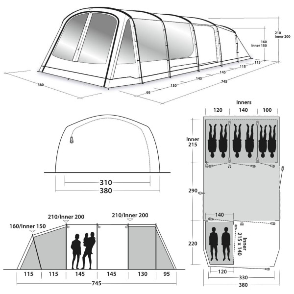 Tente familiale Outwell Winwood 8