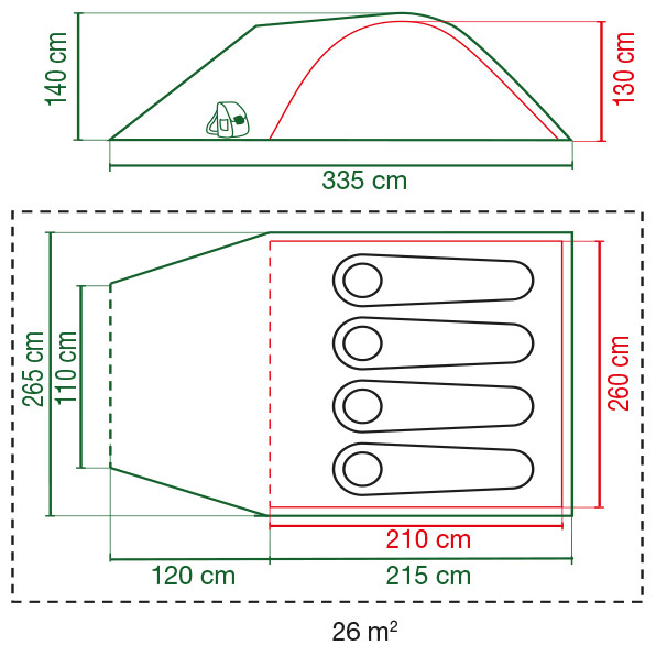 Tente de randonnée Coleman Darwin 4+