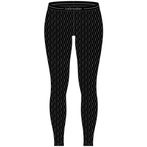 Sous-vêtements fonctionnels femme Icebreaker W Mer 260 Vertex Leggings On-Piste noir / blanc Black/Snow/J