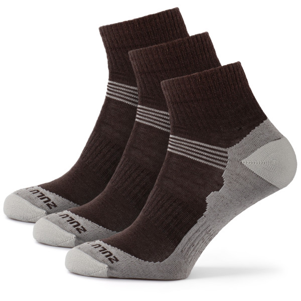 Chaussettes Zulu Merino Lite Men 3 pack gris / brun