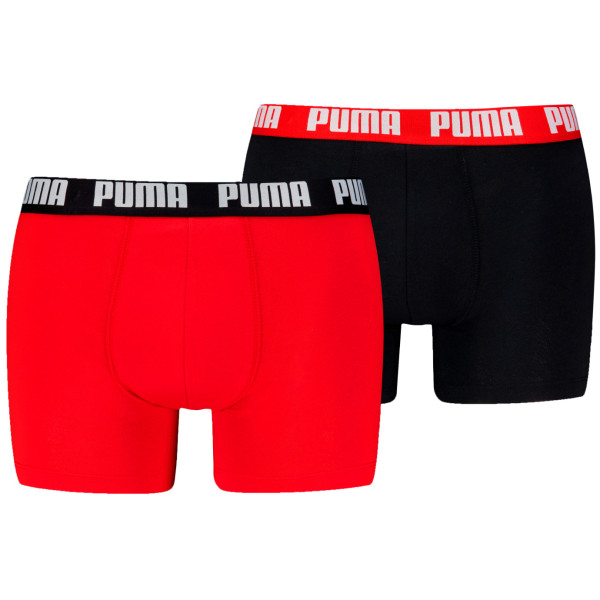 Caleçon homme Puma Everyday Basic Boxer 2P rouge / noir red / black