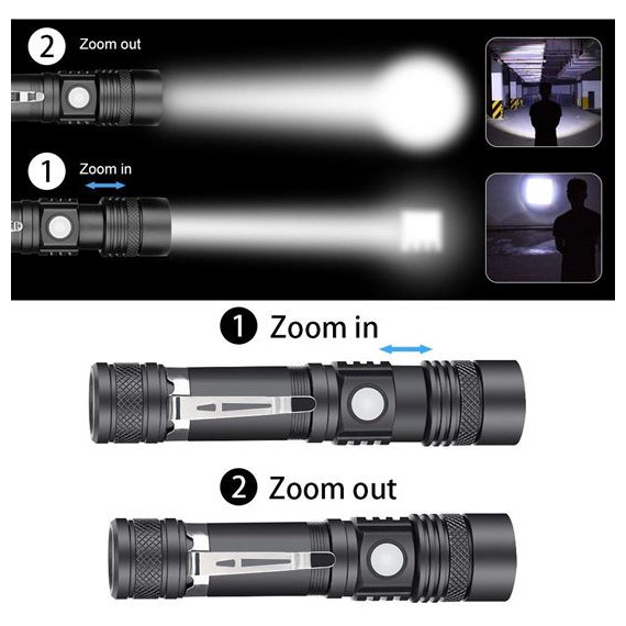 Lampe torche rechargeable Solight LED 400lm + cyclo