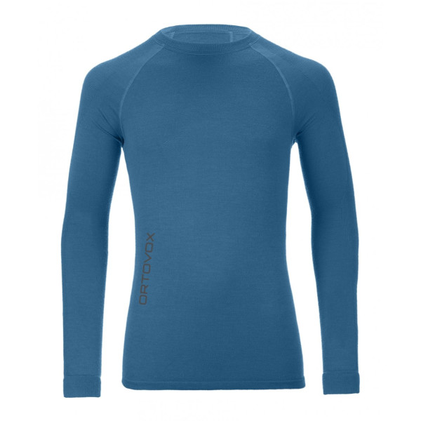 T-shirt homme Ortovox Merino Competition LS M bleue BlueSea