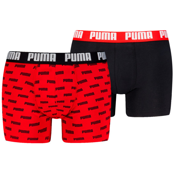 Caleçon homme Puma Everyday Aop Print Boxer 2P noir / rouge Red / Black