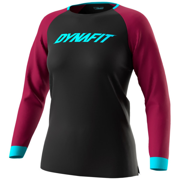 T-shirt fonctionnel femme Dynafit Ride L/S W noir / violet 0911 - black out BEET RED/6210