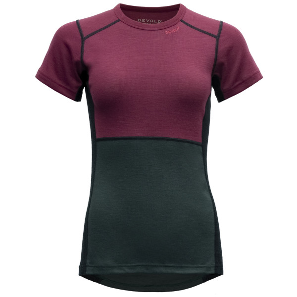 T-shirt fonctionnel femme Devold Lauparen Merino 190 T-Shirt Wmn gris / violet Beetroot/Woods/Ink