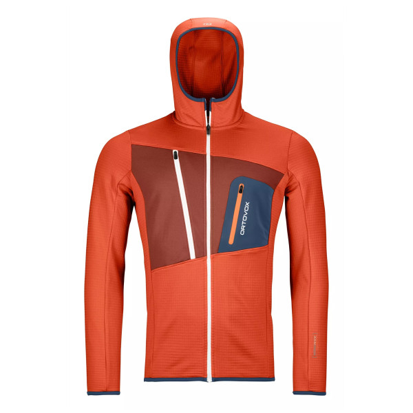 Sweat-shirt homme Ortovox Fleece Grid Hoody M 2023 orange DesertOrange