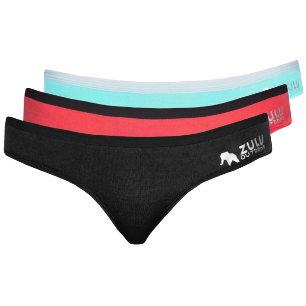 Culotte femme Zulu Merino 160 Comfort 3 pack mix1 black+coral/black+aqua/grey