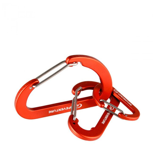 Mousquetons LifeVenture Karabiners (3 Pack) rouge