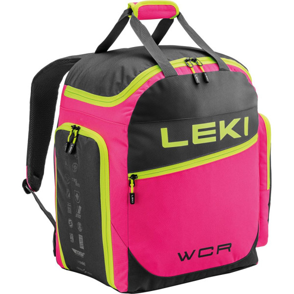 Sac chaussures de ski Leki Skiboot Bag WCR / 60L noir / rose neonpink-black-neonyellow