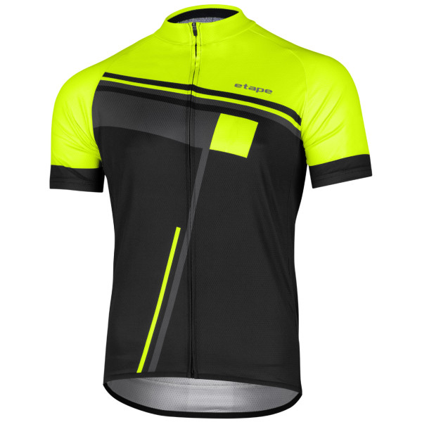 Maillot vélo homme Etape Cube noir / jaune černá/žlutá fluo