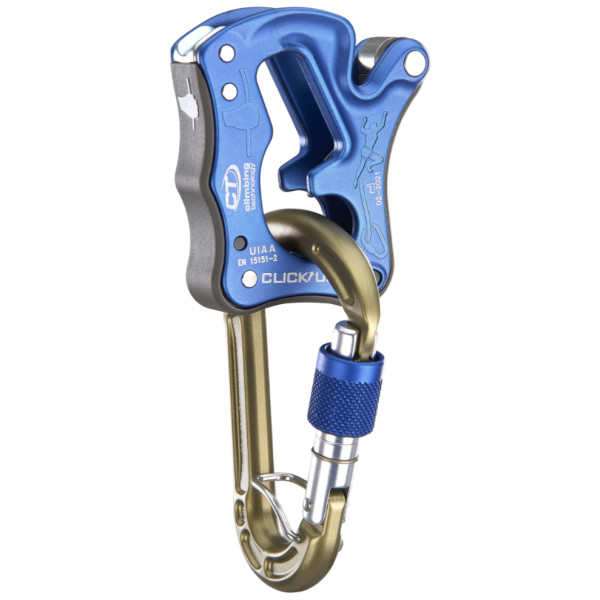 Assureur Climbing Technology Click Up Green s HMS karabinou bleue blue