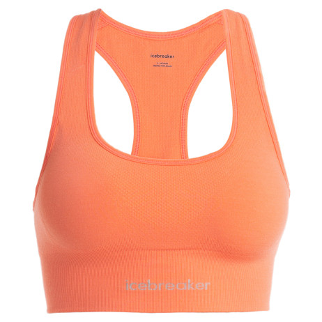 Soutien-gorge sport Icebreaker Women Merino Seamless Active Bra orange Tang