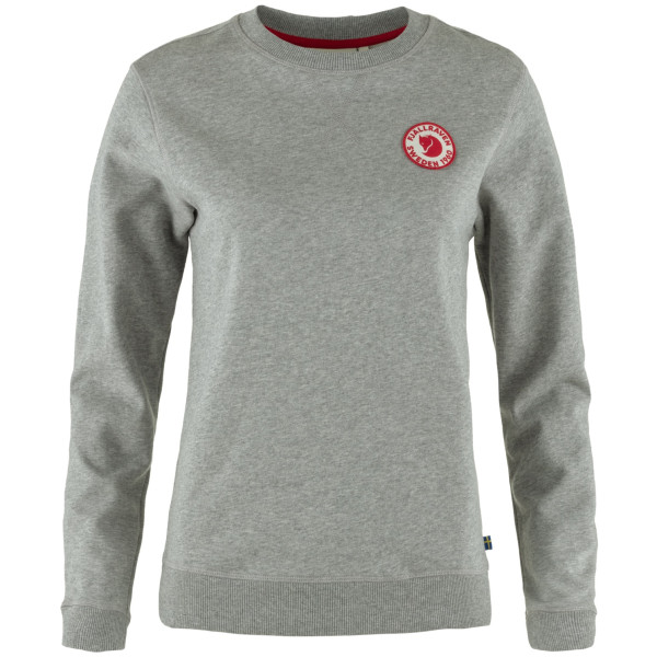 Pull femme Fjällräven 1960 Logo Badge Sweater gris claire Grey-Melange