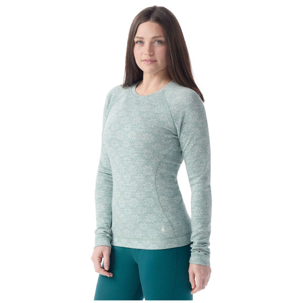 T-shirt fonctionnel femme Smartwool W Classic Thermal Merino BL Crew Boxed vert clair arctic green digi snow