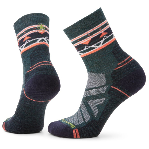 Chaussettes femme Smartwool Hike Light Cushion Zig Zag Valley Mid Crew Socks bleu / orange twilight blue