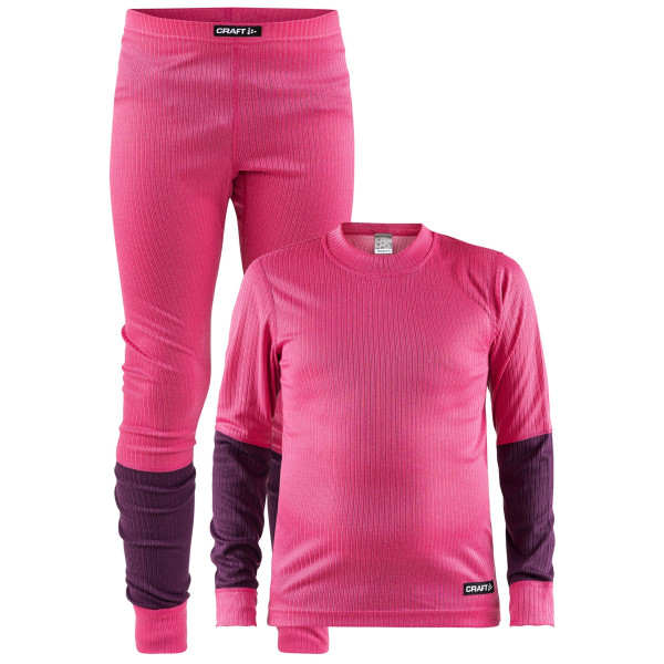 Ensemble enfant Craft Baselayer Junior rose / bordeau