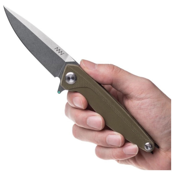 couteau pliant Acta non verba Z300 BB Stonewash/G10/Liner Lock green olive