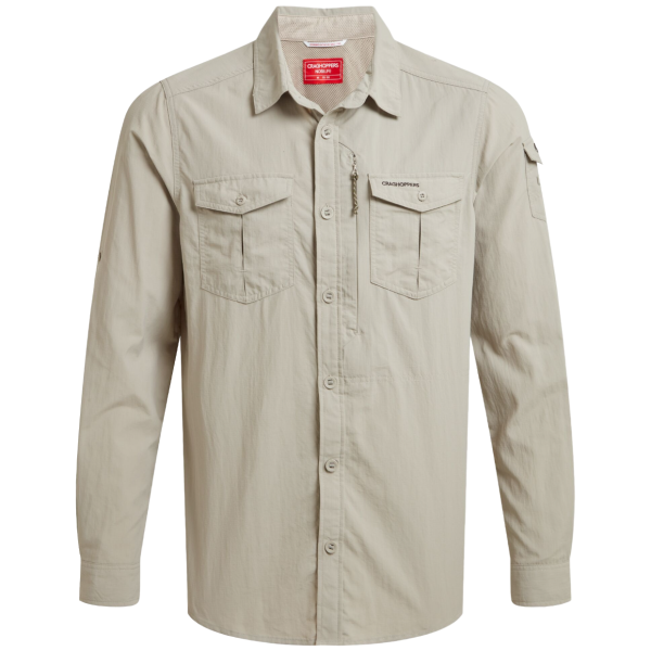 Chemise homme Craghoppers NosiLife Adventure Long Sleeved Shirt III beige Parchment