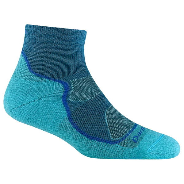 Chaussettes femme Darn Tough Light Hiker 1/4 Lightweight With Cushion bleue cascade