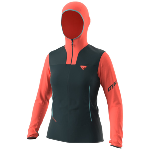 Veste polaire fonctionnelle femme Dynafit Traverse Ptc Hooded Jacket W noir / orange 1841 - hot coral/3010