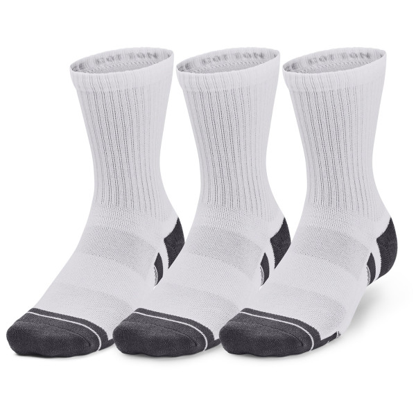 Jeu de chaussettes Under Armour Performance Cotton 3p Mid blanc White / White / Pitch Gray